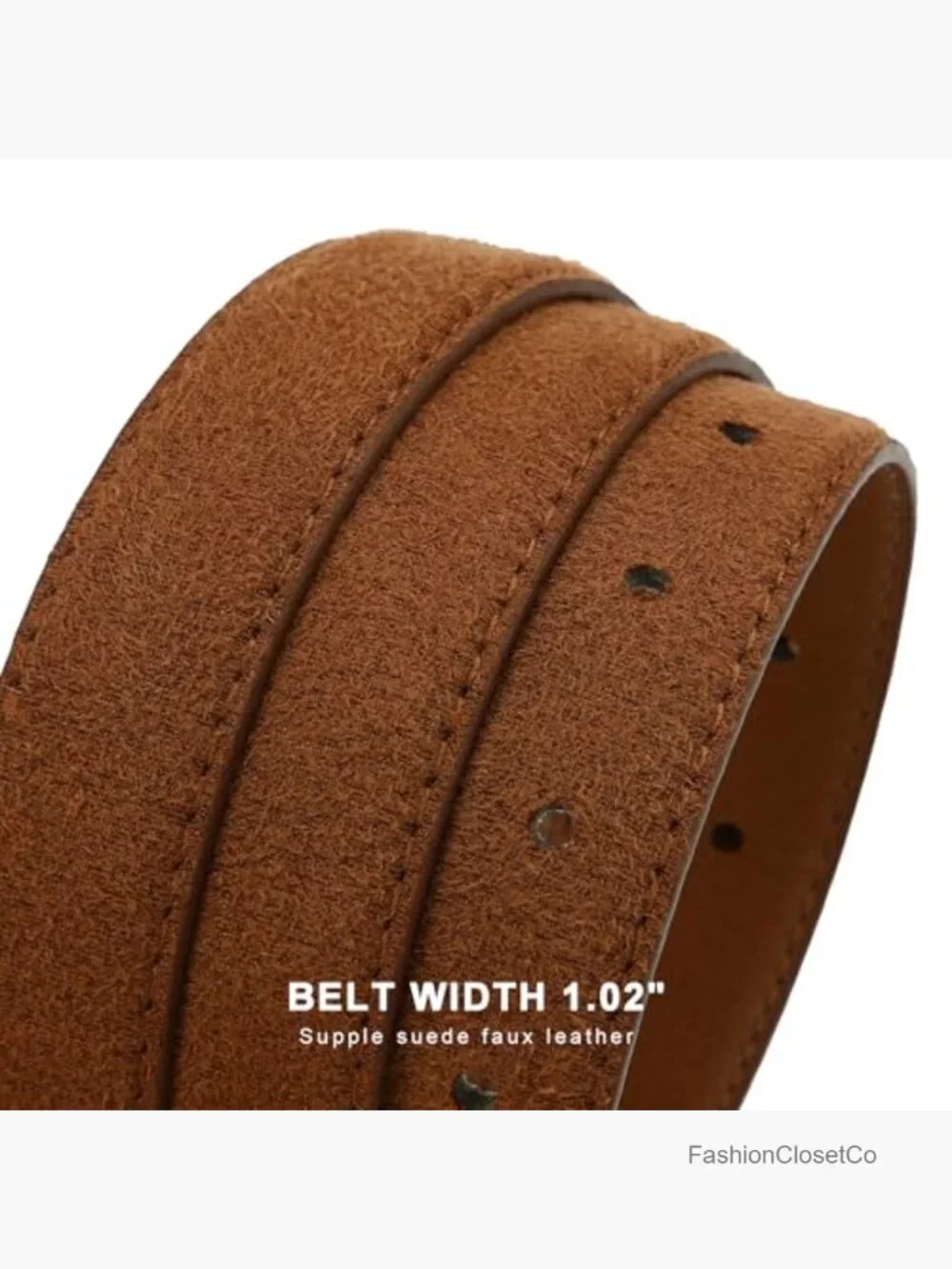Faux Leather Waist Belt with Gold Buckle for Jeans Dresses